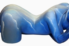 Decifra-me ou te devoro e nuvens Fiber glass e pintura 90X38X26 2004